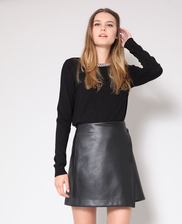 Pull à col bijoux noir - Pimkie
