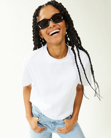 T-shirt manches courtes coton épais blanc - Pimkie