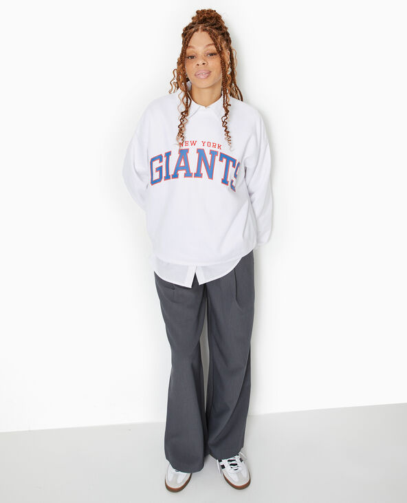 Sweat oversize avec print et broderie GIANTS blanc - Pimkie