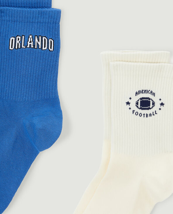 Lot de 2 paires de chaussettes bleu - Pimkie