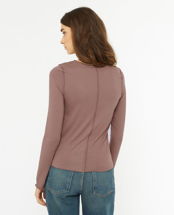 Top manches longues avec coutures apparentes taupe - Pimkie