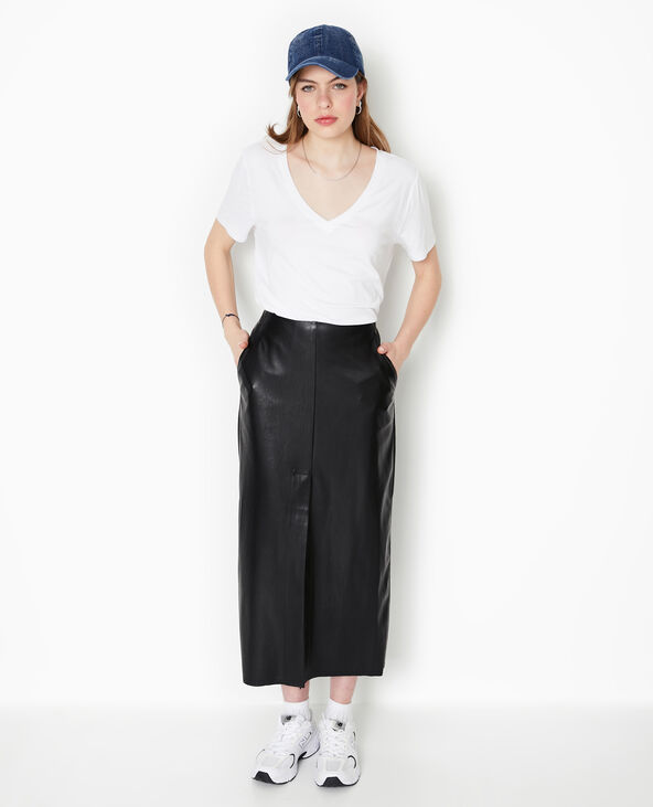 T-shirt ample col V avec viscose blanc - Pimkie