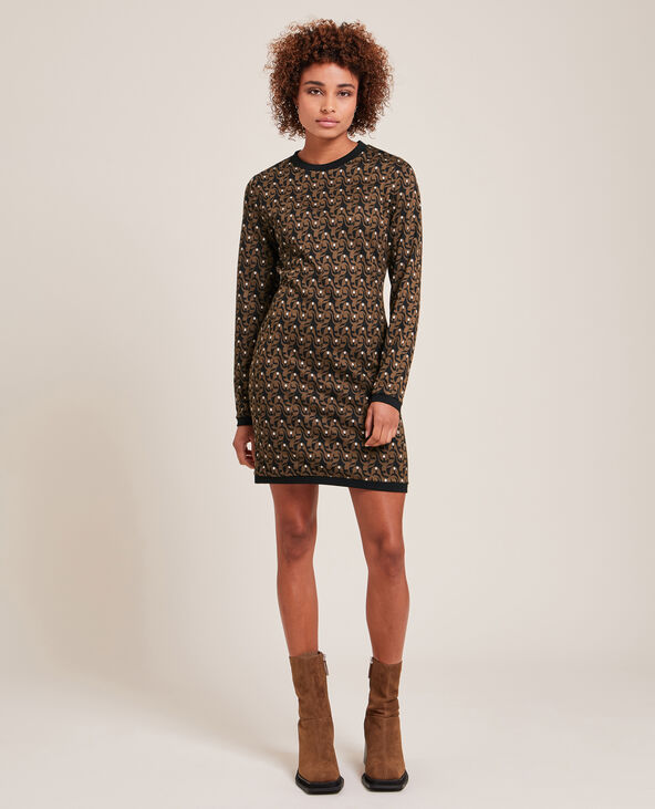 Robe courte en maille marron - Pimkie