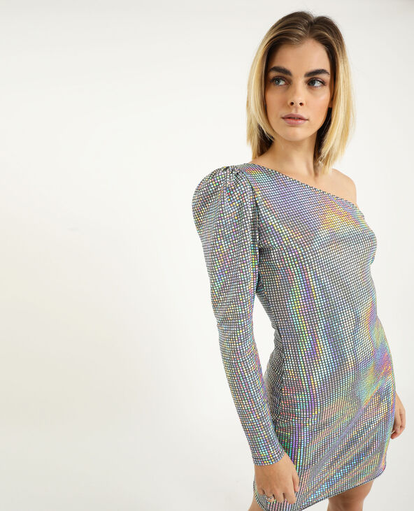 Robe one shoulder argenté - Pimkie