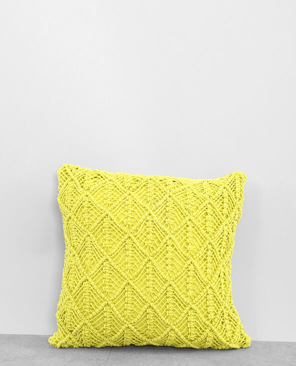 Housse de coussin macramé jaune ocre - Pimkie