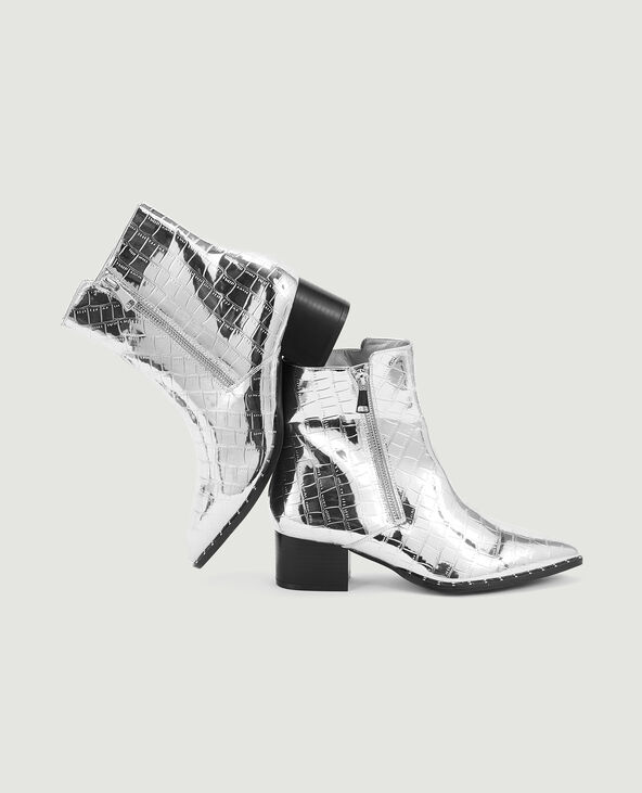 Boots santiags effet croco avec clous argenté - Pimkie
