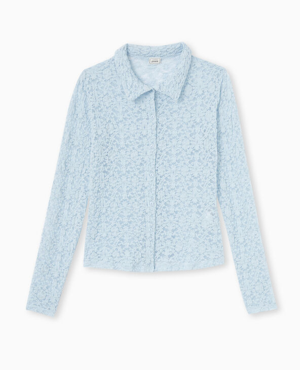 Chemise en dentelle bleu clair - Pimkie