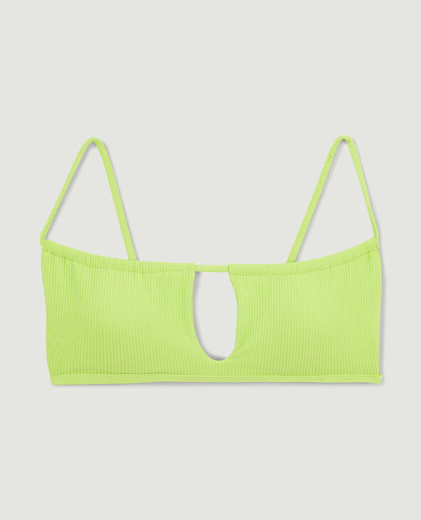 Haut de maillot bandeau avec découpe vert fluo - Pimkie