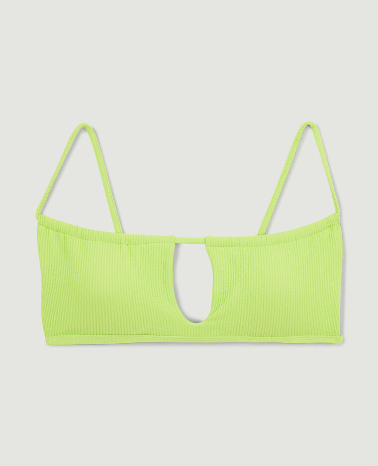 Haut de maillot bandeau avec découpe vert fluo - Pimkie
