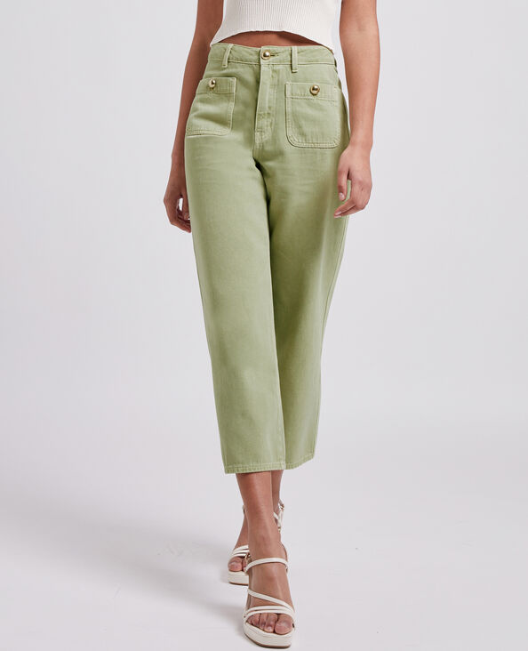 Jean wide taille haute vert de gris - Pimkie
