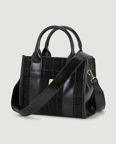 Sac carré bi-matière noir - Pimkie