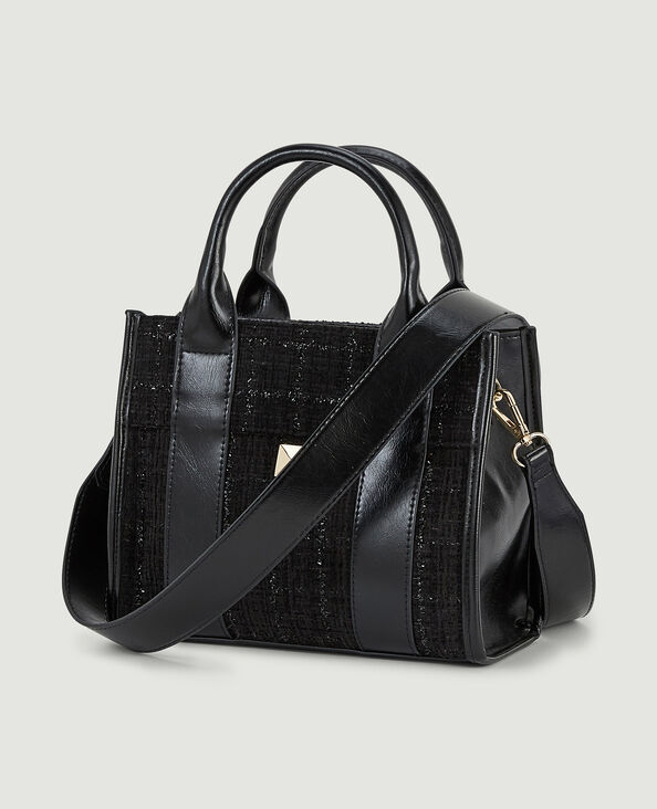 Sac carré bi-matière noir - Pimkie