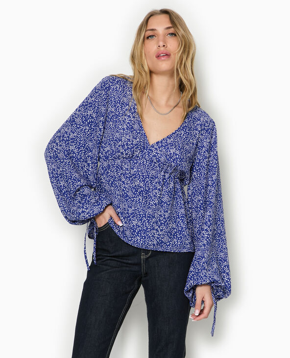Blouse fluide avec encolure croisée bleu électrique - Pimkie