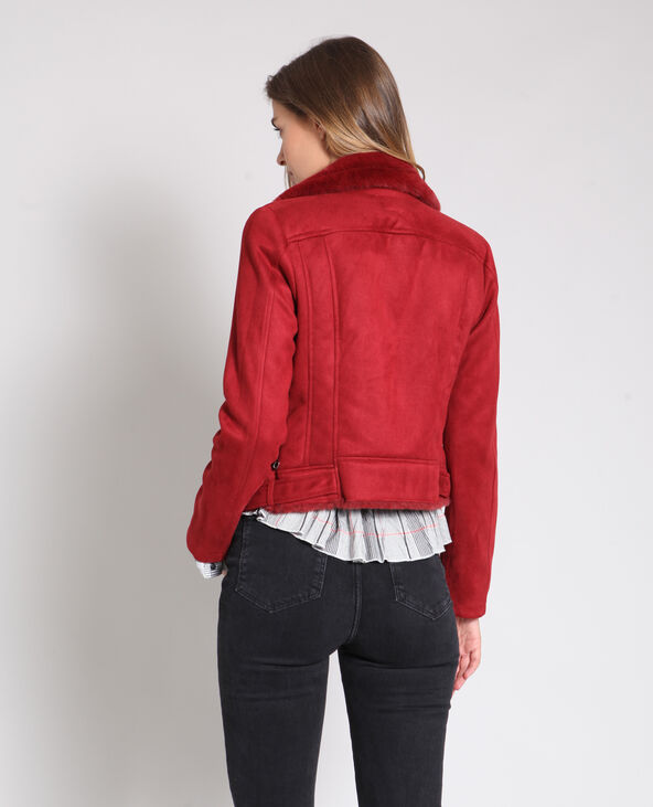Veste perfecto suédine rouge - Pimkie