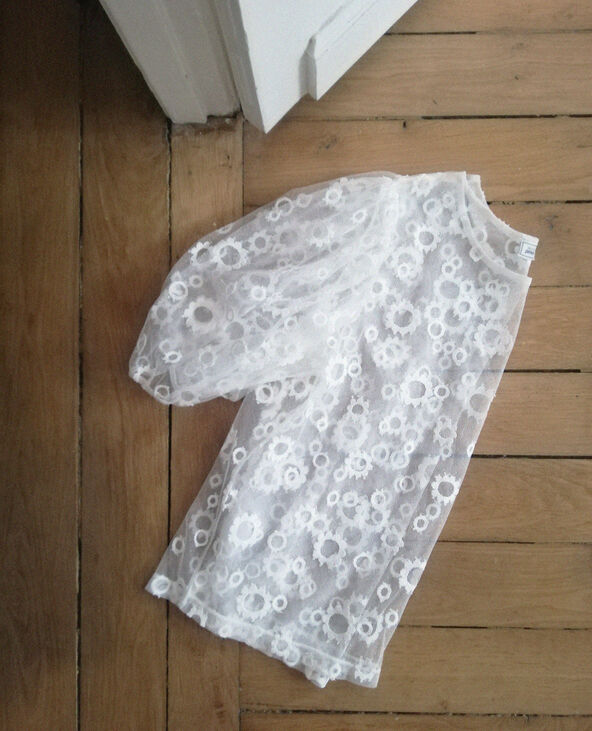 Top en organza blanc - Pimkie