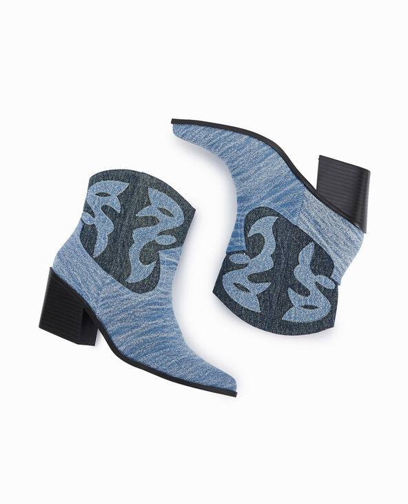 Boots santiags en jean bleu - Pimkie
