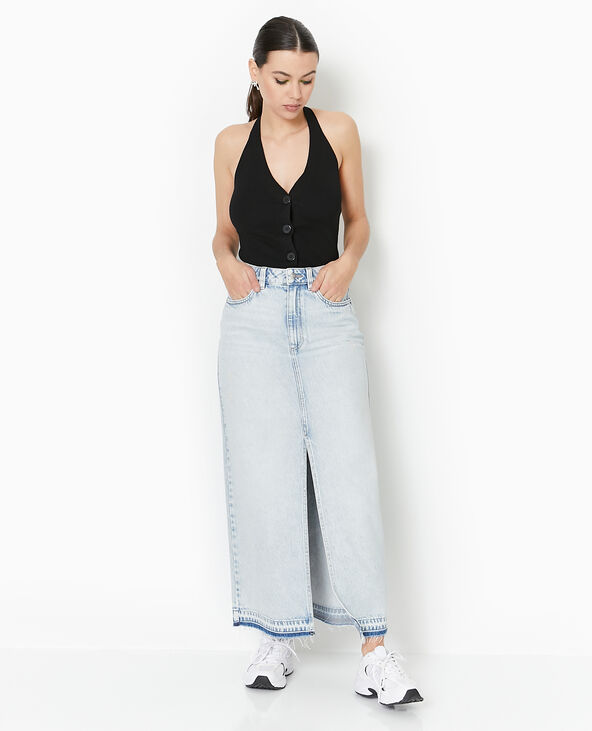 Jupe longue en jean bleu clair - Pimkie