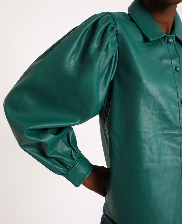 Chemise en simili cuir vert foncé - Pimkie