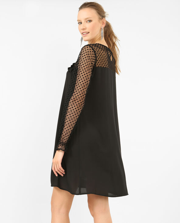 Robe en plumetis noir - Pimkie