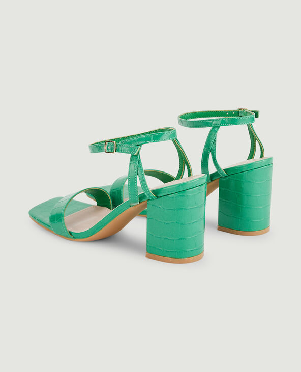 Sandales à bride effet croco vert - Pimkie