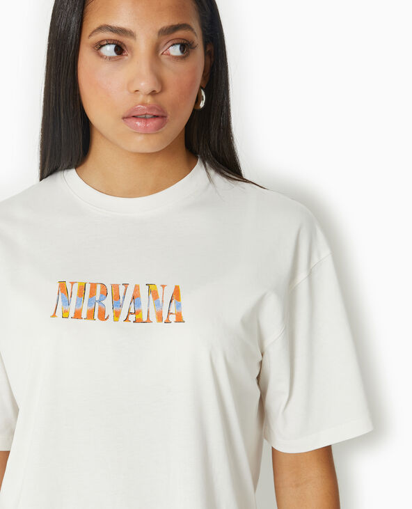 T-shirt oversize NIRVANA blanc - Pimkie