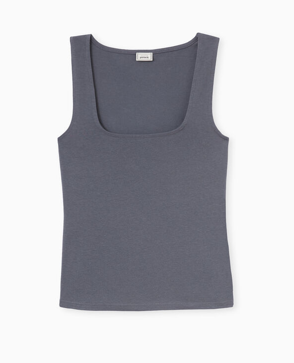 Débardeur stretch encolure carrée gris foncé - Pimkie