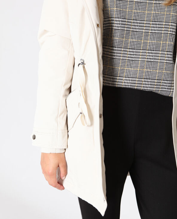 Parka longue avec fausse fourrure écru - Pimkie