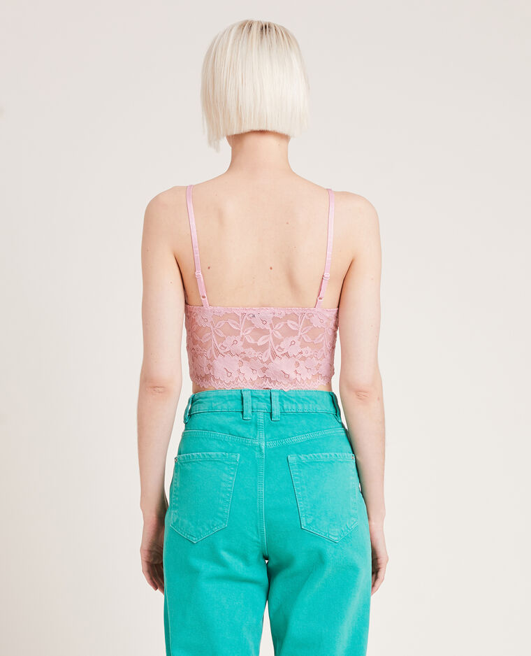 Top court en dentelle rose - Pimkie