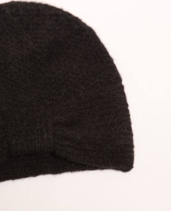 Bonnet avec nœud noir - Pimkie