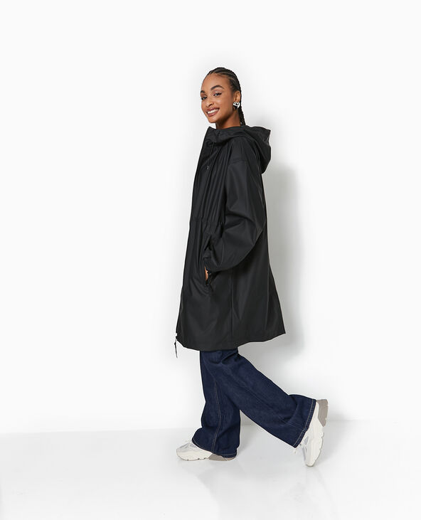Manteau de pluie avec capuche noir - Pimkie