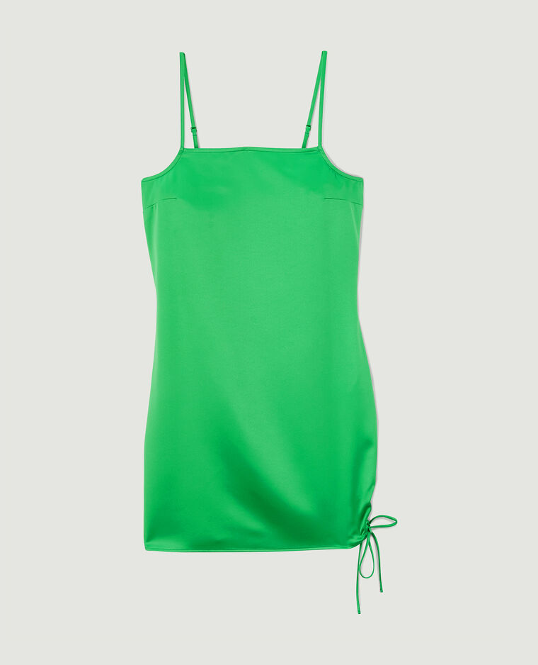 Robe courte satinée avec laçage vert - Pimkie