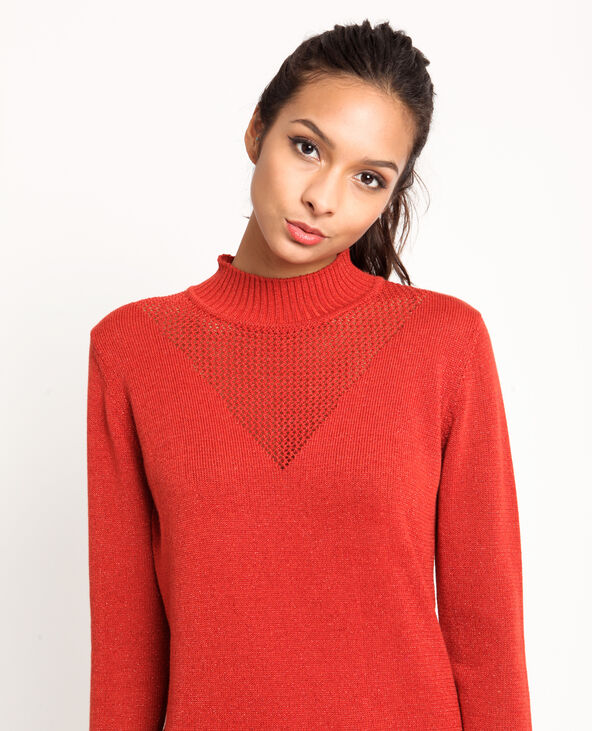 Robe pull pailletée bordeaux - Pimkie