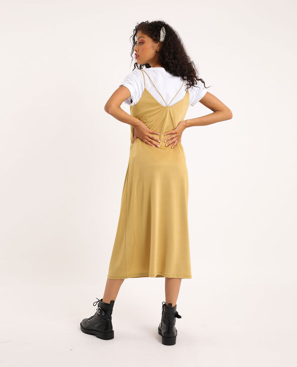 Robe longue doubles bretelles doré - Pimkie