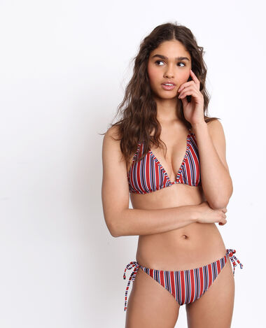 Bas de bikini à rayures marron - Pimkie