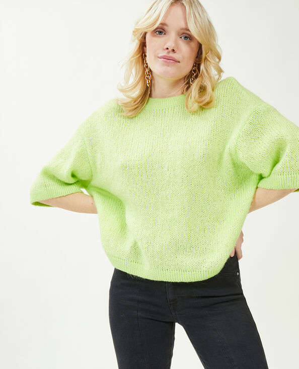 Pull manches courtes vert anis - Pimkie