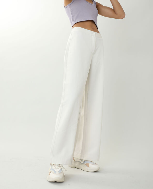 Pantalon wide leg satiné beige - Pimkie