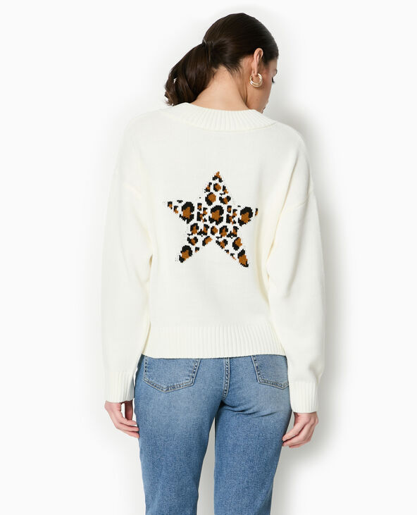 Pull col V blanc - Pimkie