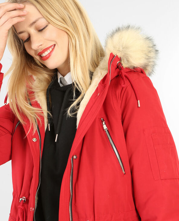 Doudoune new arrivals rouge fourrure