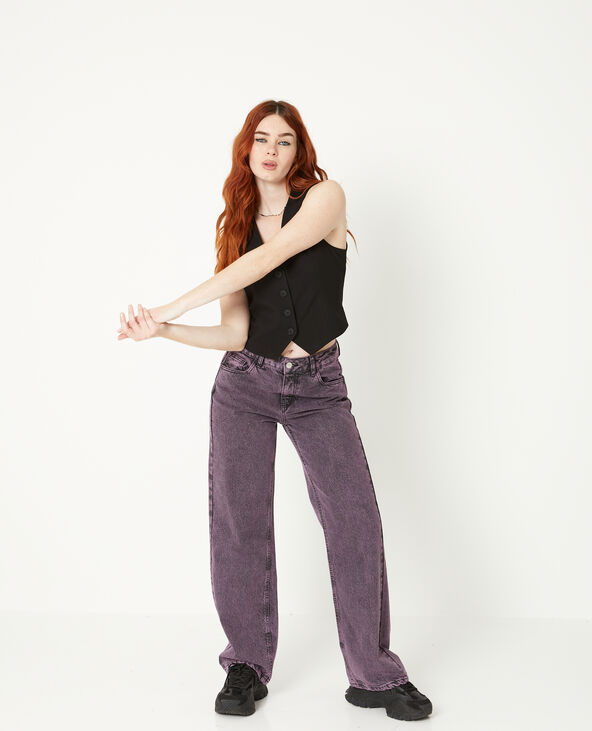 Jean wide taille basse effet dirty violet - Pimkie