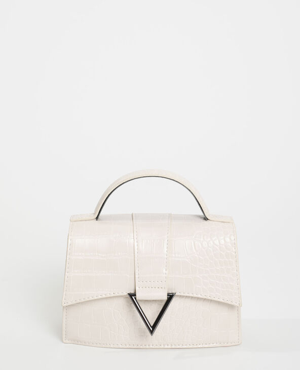 Sac boxy effet croco blanc - Pimkie