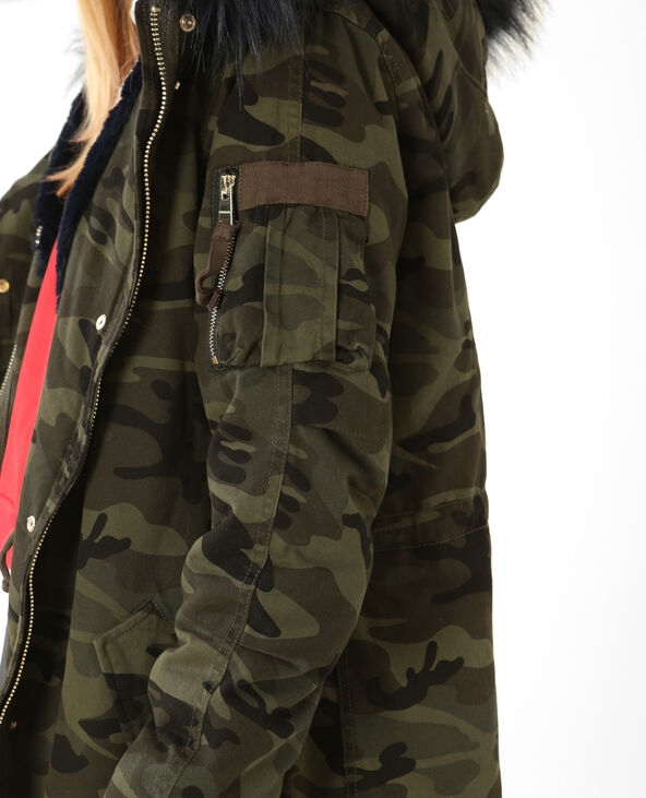 Longue parka à capuche vert kaki - Pimkie