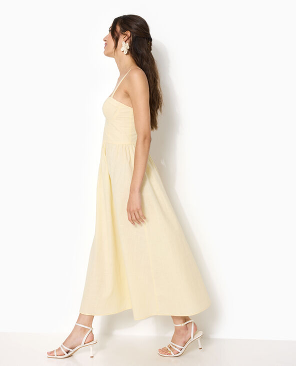 Robe longue encolure balconnet jaune - Pimkie