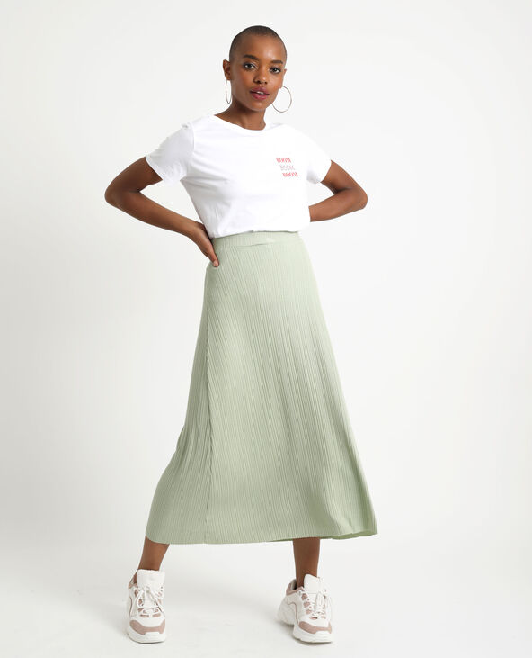 Jupe midi vert de gris - Pimkie