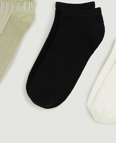 Lot de 3 socquettes vert kaki - Pimkie