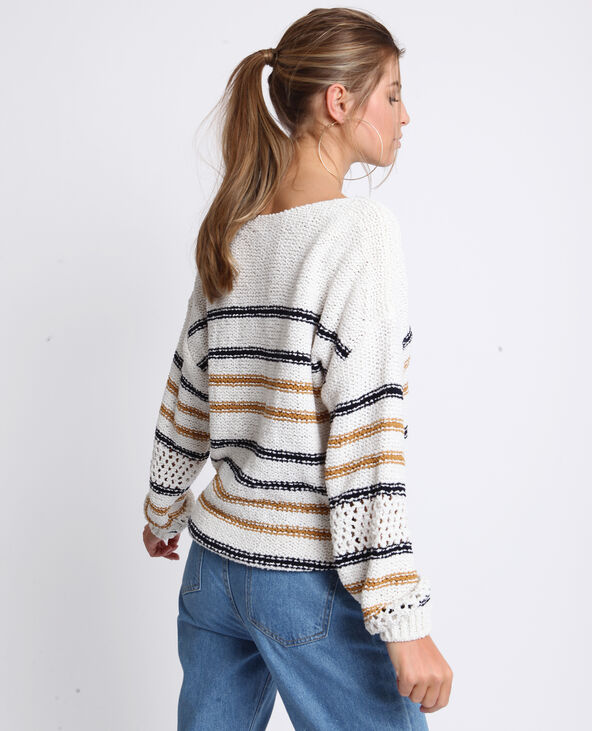 Pull rayé blanc - Pimkie
