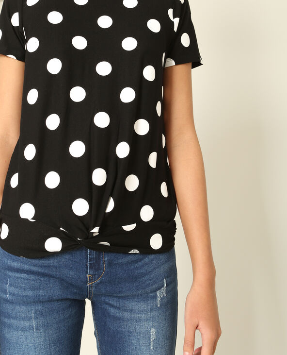 Tee shirt blanc a pois noir sales