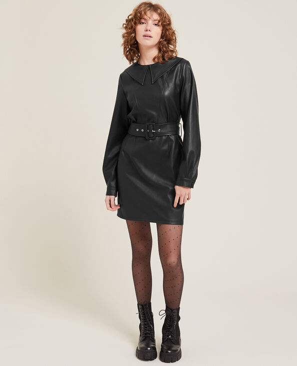 Robe en simili cuir noir - Pimkie