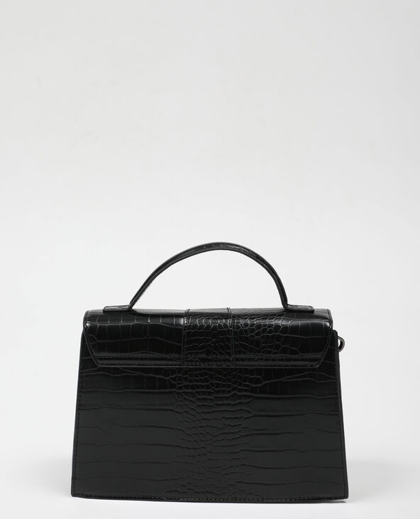 Sac boxy effet croco noir - Pimkie