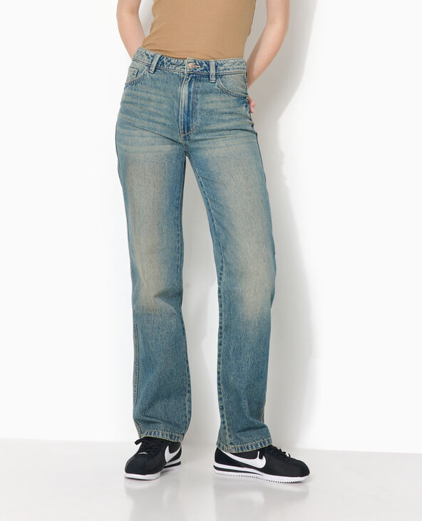 Jean straight taille regular effet dirty jaune ocre - Pimkie