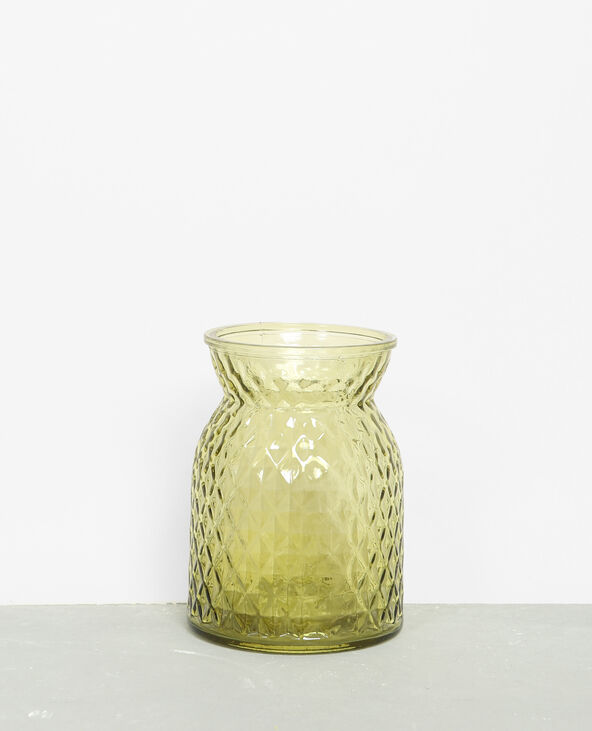 Vase en verre coloré vert foncé - Pimkie